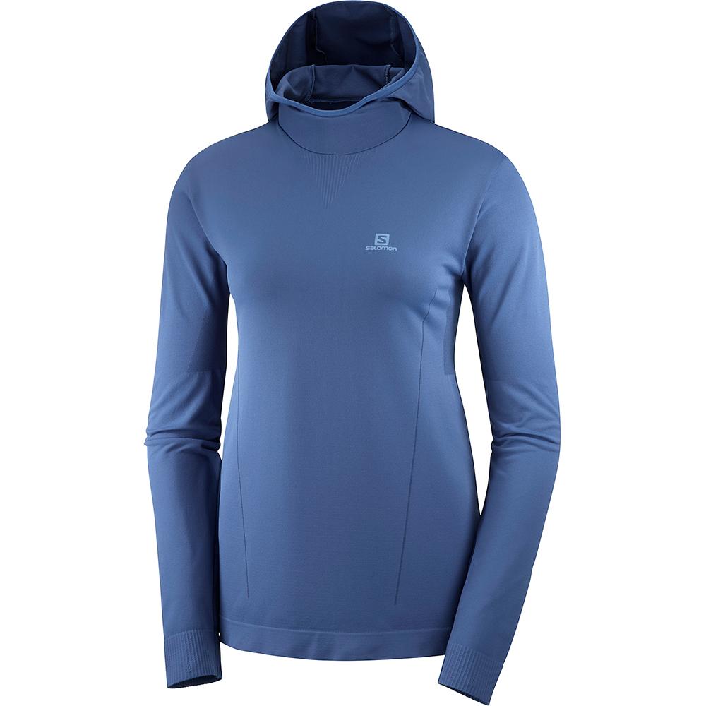 Vestes Imperméables Salomon Femme Foncé - Salomon AGILE MID HOODIE W SEAMLESS - France (9418-XNADG)